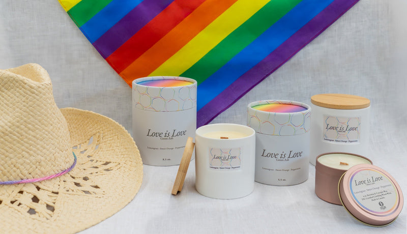 Love is Love Candle Collection with Cowboy Hat and Pride Flag