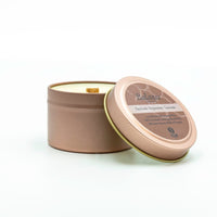 4 oz Rose Gold Travel Tin with Crackling Wooden Wick - Green Ash Decor