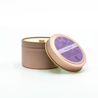4 oz Rose Gold Travel Tin with Crackling Wooden Wick - Green Ash Decor