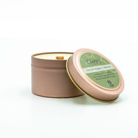 4 oz Rose Gold Travel Tin with Crackling Wooden Wick - Green Ash Decor