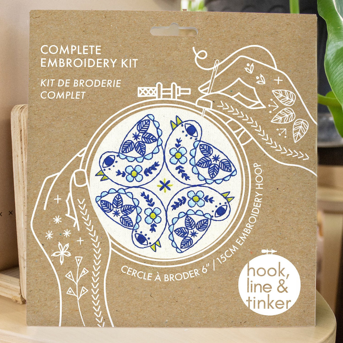 Hook, Line & Tinker Embroidery Kits - Calling Birds Complete Embroidery Kit - Green Ash Decor