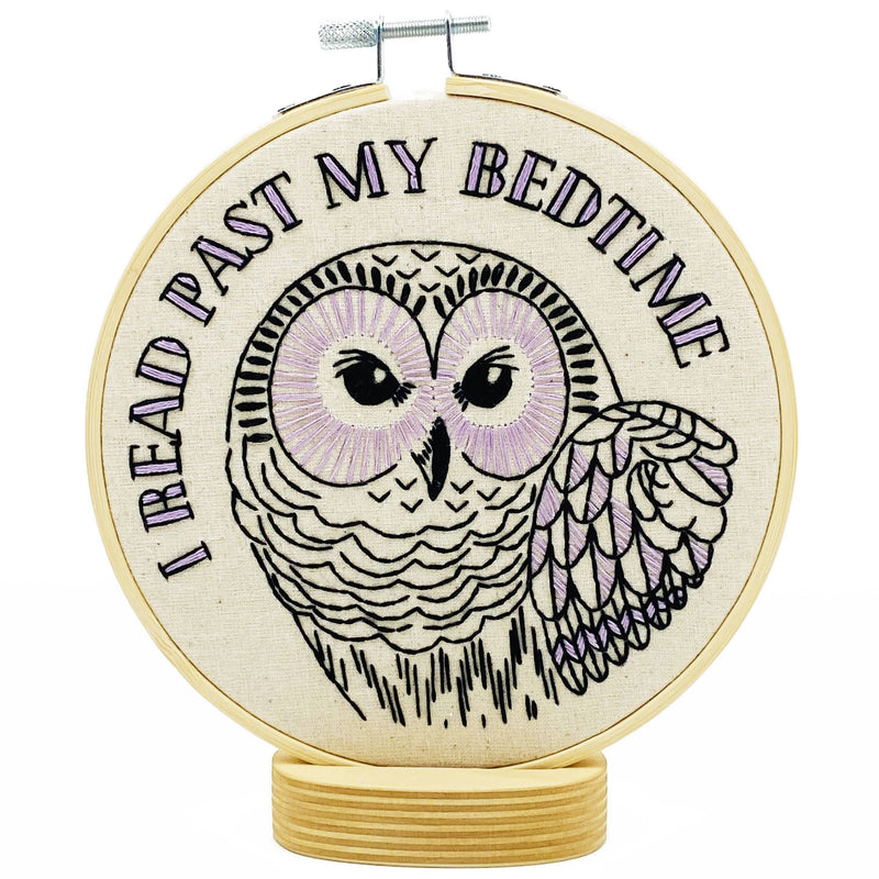 Hook, Line & Tinker Embroidery Kits - I read past my bedtime Complete Embroidery Kit - Green Ash Decor