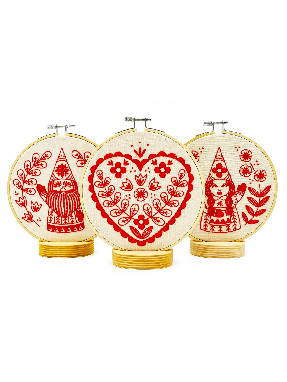 Hook, Line & Tinker Embroidery Kits - NEW! Nordic Heart Complete Embroidery Kit - Green Ash Decor