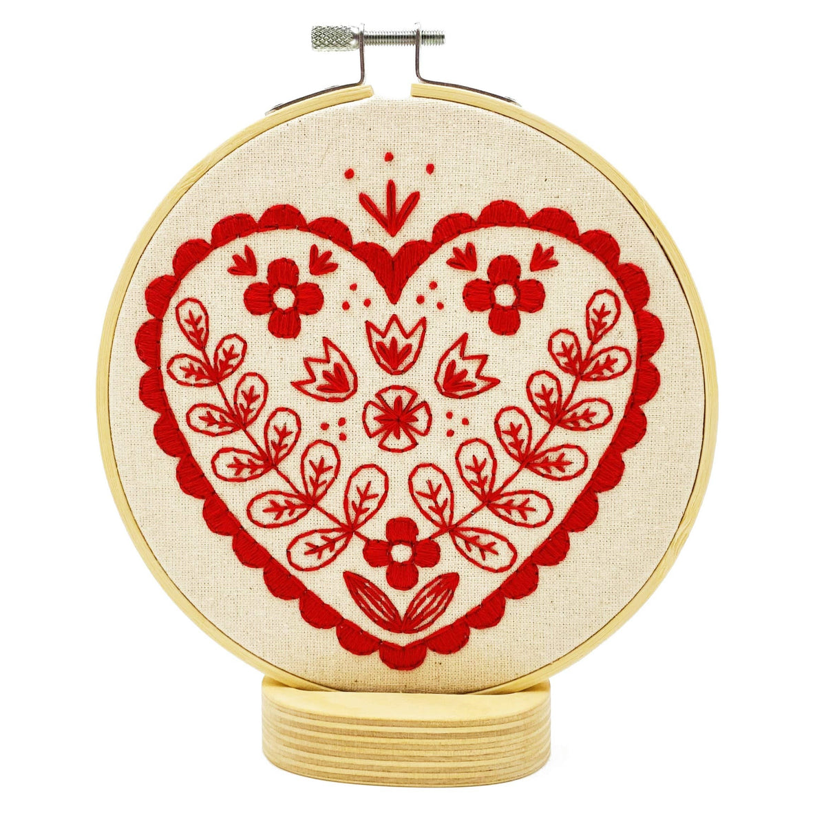 Hook, Line & Tinker Embroidery Kits - NEW! Nordic Heart Complete Embroidery Kit - Green Ash Decor