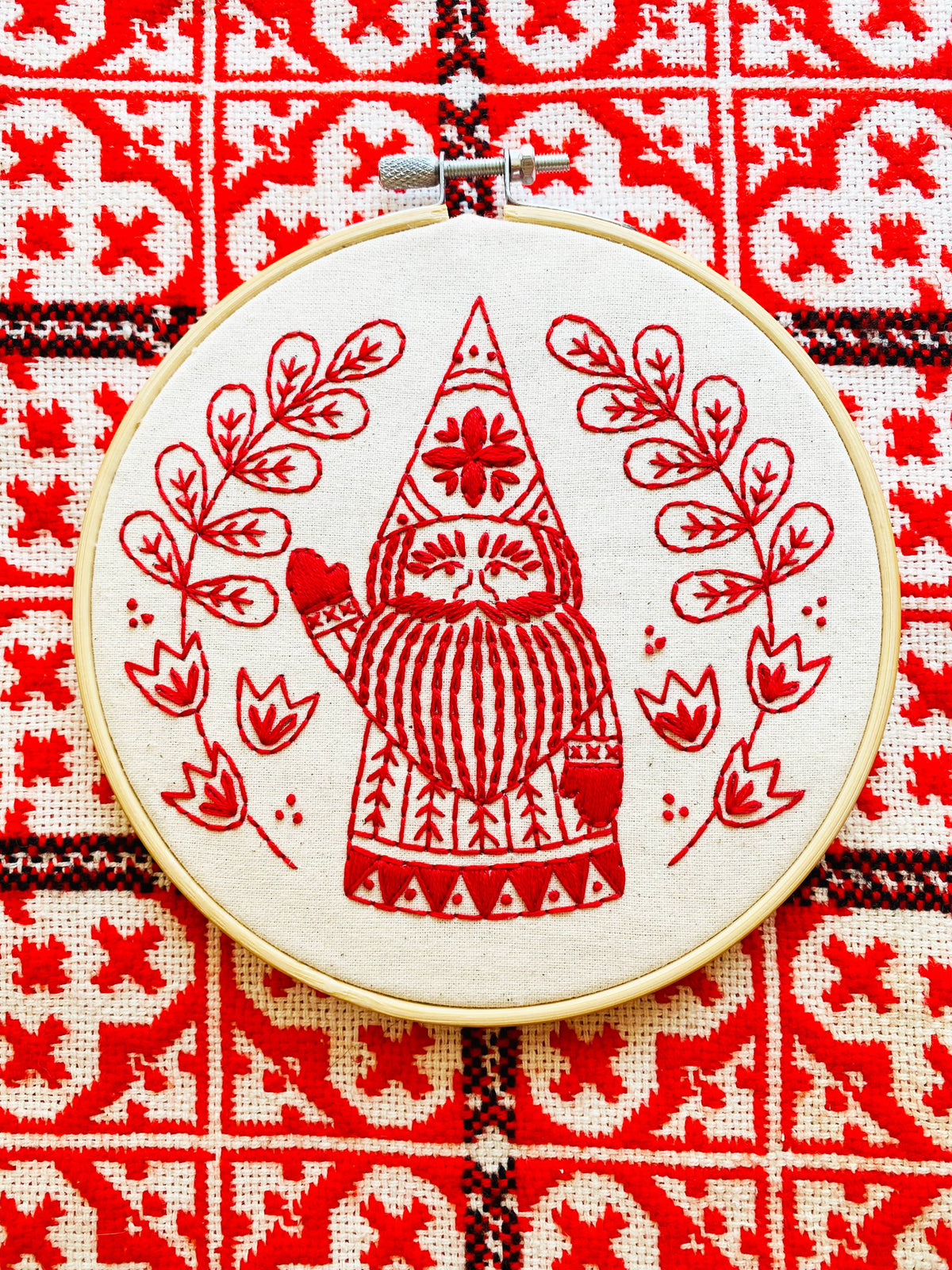 Hook, Line & Tinker Embroidery Kits - NEW! Nordic "Jul" Gnome Complete Embroidery Kit - Green Ash Decor