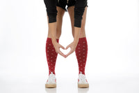 VIM & VIGR - 15 - 20 mmHg Cotton Compression Socks: Petite Heart: Red & Pink - Green Ash Decor