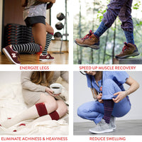 VIM & VIGR - 15 - 20 mmHg Merino Wool Compression Socks: Simple Stripe: Black & Gemstone / Large/Extra Large - Green Ash Decor