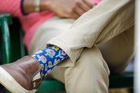 VIM & VIGR - 20 - 30 mmHg Cotton Compression Socks: Dutch Fields: Cobalt & Pink - Green Ash Decor