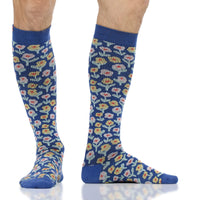 VIM & VIGR - 20 - 30 mmHg Cotton Compression Socks: Dutch Fields: Cobalt & Pink - Green Ash Decor