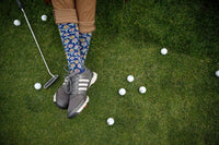VIM & VIGR - 20 - 30 mmHg Cotton Compression Socks: Dutch Fields: Cobalt & Pink - Green Ash Decor