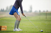 VIM & VIGR - 20 - 30 mmHg Cotton Compression Socks: Pinstripe: Grey, Blue & Yellow - Green Ash Decor
