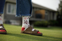VIM & VIGR - 20 - 30 mmHg Cotton Compression Socks: Strawberries: Cream & Pink - Green Ash Decor