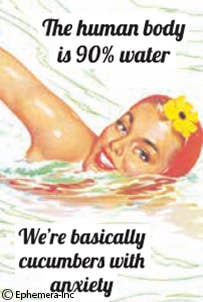 Ephemera - Magnet: The human body is 90% water. - Green Ash Decor