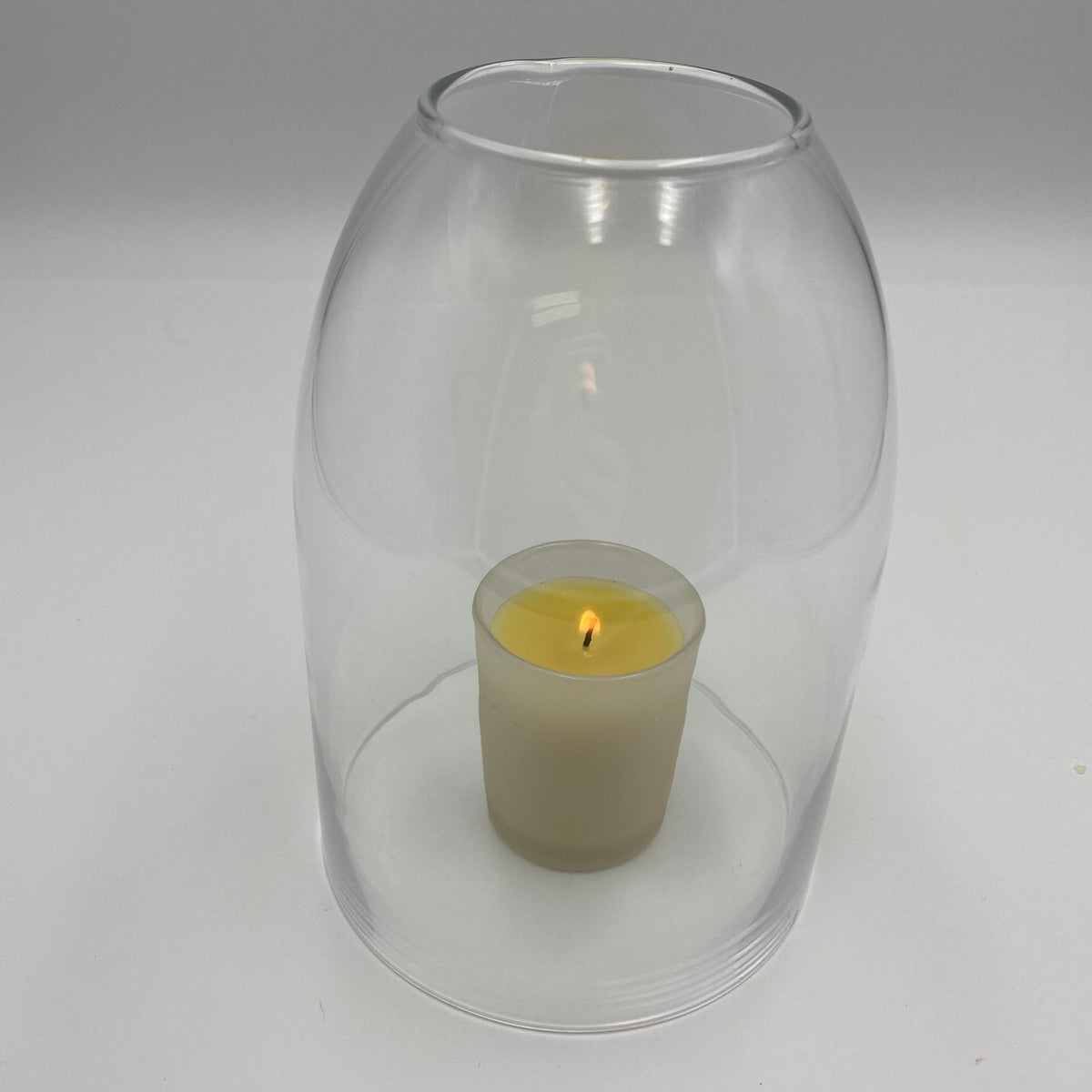 Hand-Blown Glass Hurricane Bell - Green Ash Decor