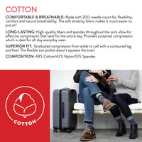 VIM & VIGR - 15-20 mmHg Cotton Compression Socks: Basic Plaid: Small/Medium / Cream & Grey - Green Ash Decor