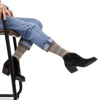 VIM & VIGR - 15-20 mmHg Cotton Compression Socks: Pinstripe - Green Ash Decor