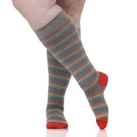 VIM & VIGR - 15-20 mmHg Cotton Compression Socks: Pinstripe - Green Ash Decor