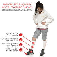 VIM & VIGR - 15-20 mmHg Merino Wool Compression Socks: Solid: Black / Large/Extra Large - Green Ash Decor
