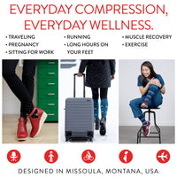 VIM & VIGR - 15-20 mmHg Merino Wool Compression Socks: Solid: Black / Large/Extra Large - Green Ash Decor