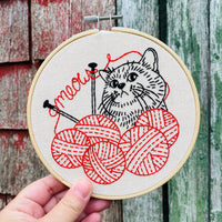 Hook Line & Tinker Canada - Kitten with Knitting Complete Embroidery Kit