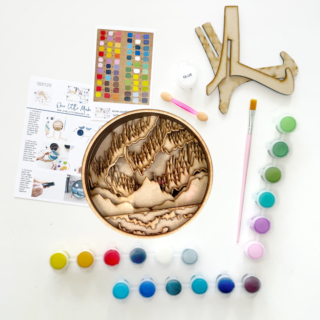 Our Little Makery - The Northern Lights Shadow Box Kit