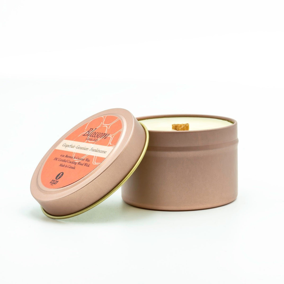 4 oz Rose Gold Travel Tin - Blossom - Green Ash Decor