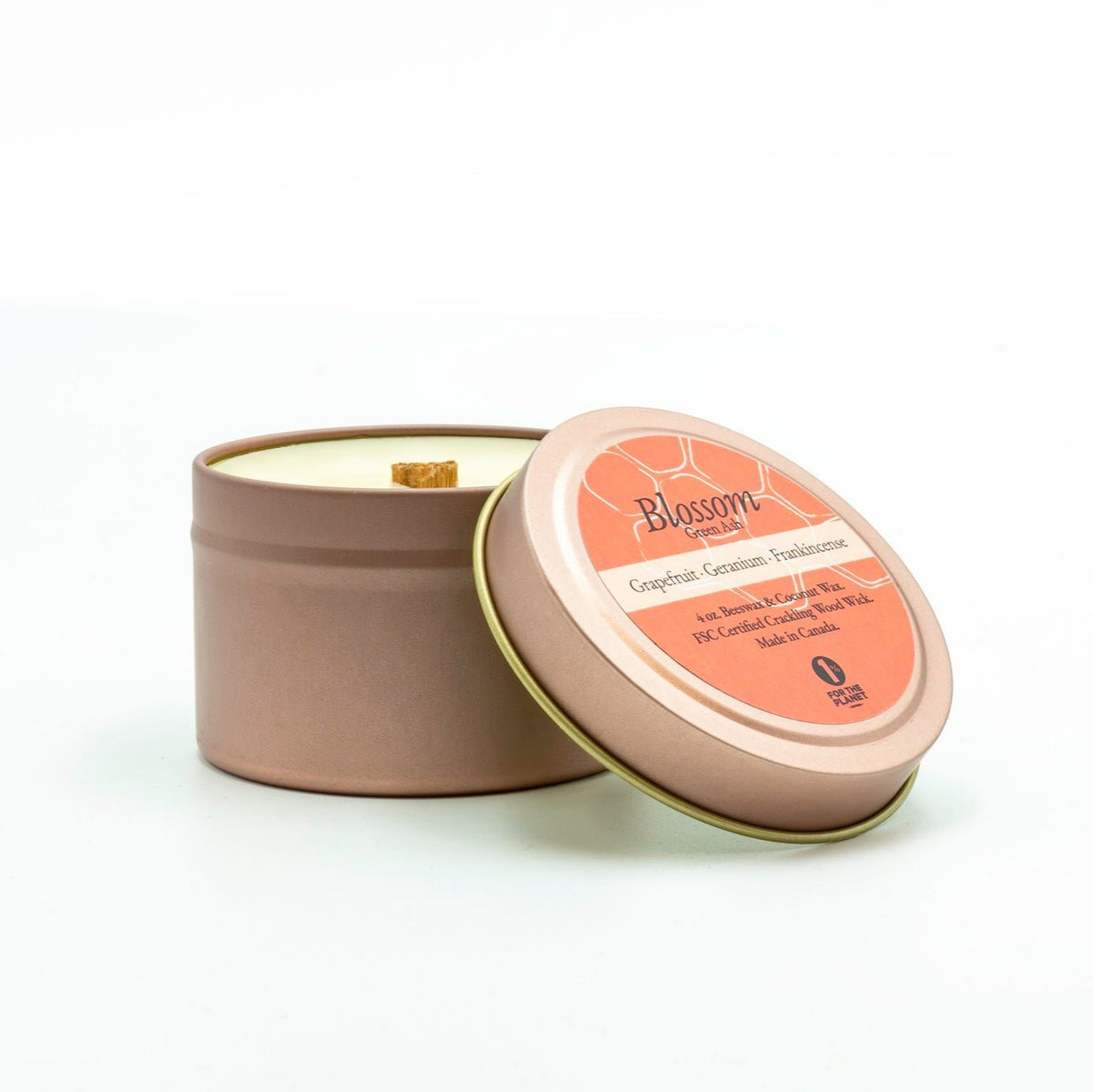 4 oz Rose Gold Travel Tin - Blossom - Green Ash Decor