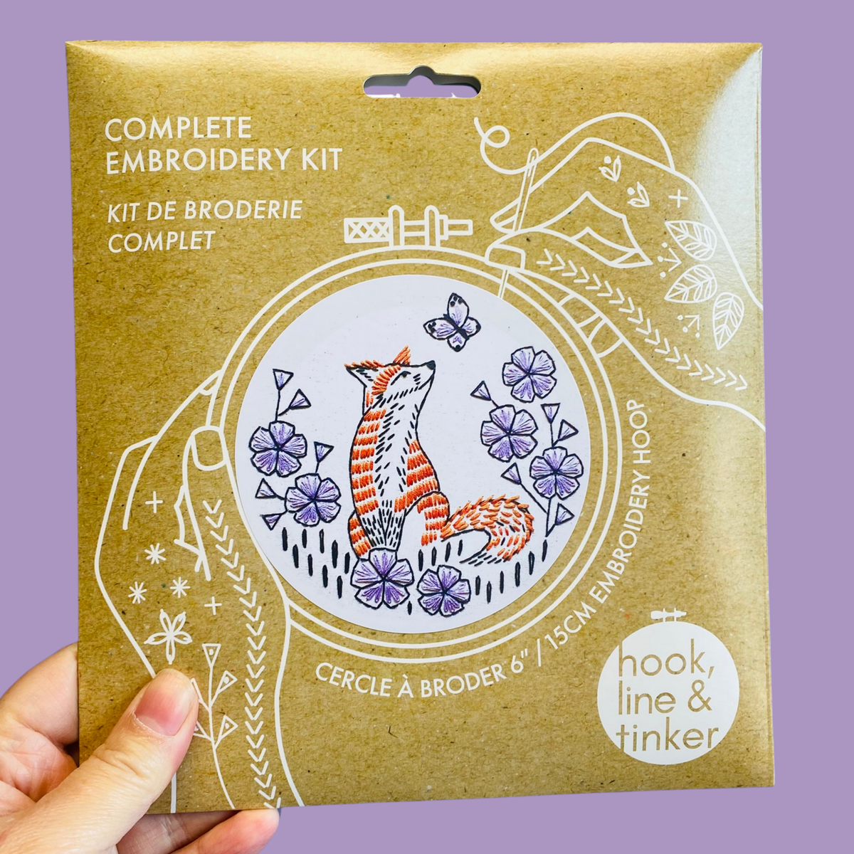 Hook Line & Tinker Canada - Fox in Phlox Complete Embroidery Kit