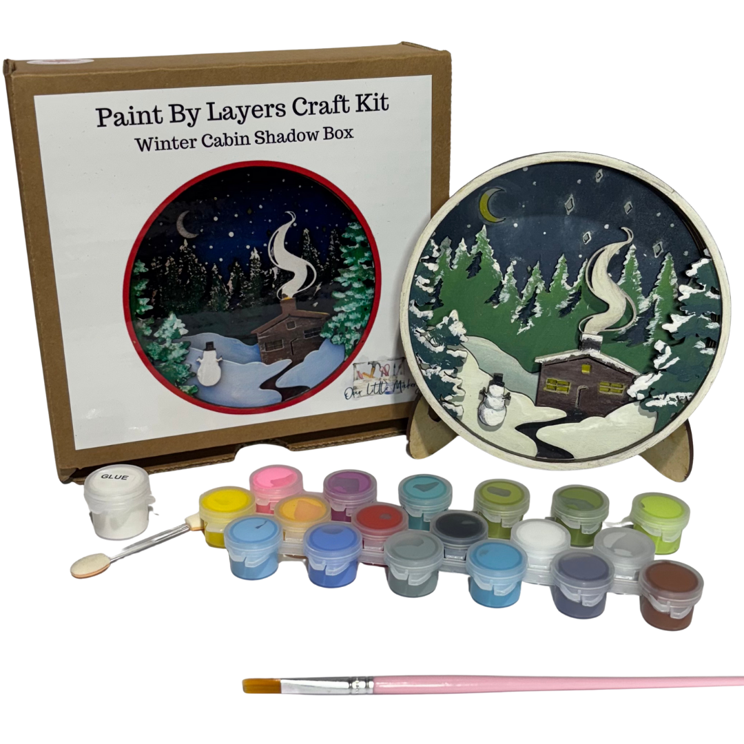 Our Little Makery - Winter Cabin Shadow Box Kit