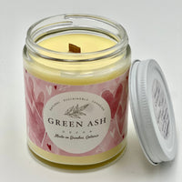 6oz Jar with White Tin Lid and Crackling Wooden Wick - Green Ash Decor