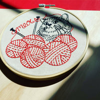 Hook Line & Tinker Canada - Kitten with Knitting Complete Embroidery Kit