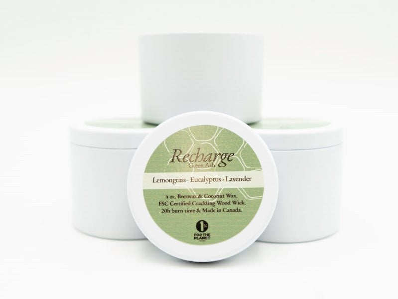 4 oz White Travel Tin with Crackling Wooden Wick Buy 2 for $25! (discount applies in cart)