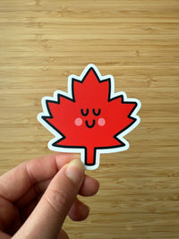 Ashleigh Green Studios - Cute Maple Leaf 🍁 - 3" vinyl sticker - Green Ash Decor