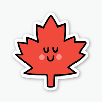 Ashleigh Green Studios - Cute Maple Leaf 🍁 - 3" vinyl sticker - Green Ash Decor