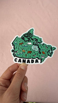 Ashleigh Green Studios - Map of Canada - 4" vinyl sticker - Green Ash Decor