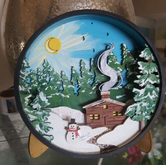 Our Little Makery - Winter Cabin Shadow Box Kit