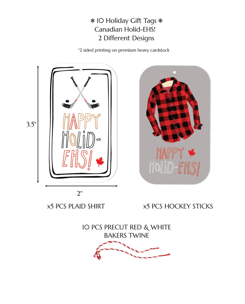 Bright Limelight Studio - Canada & Hockey Theme Gift Tags | Set of 10 - Green Ash Decor