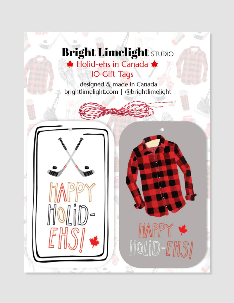 Bright Limelight Studio - Canada & Hockey Theme Gift Tags | Set of 10 - Green Ash Decor