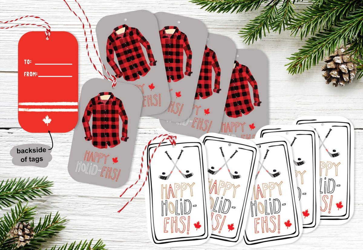 Bright Limelight Studio - Canada & Hockey Theme Gift Tags | Set of 10 - Green Ash Decor