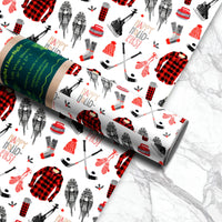Bright Limelight Studio - Canadian Sports Gift Wrap Sheets | Rolled Sets of 3 - Green Ash Decor