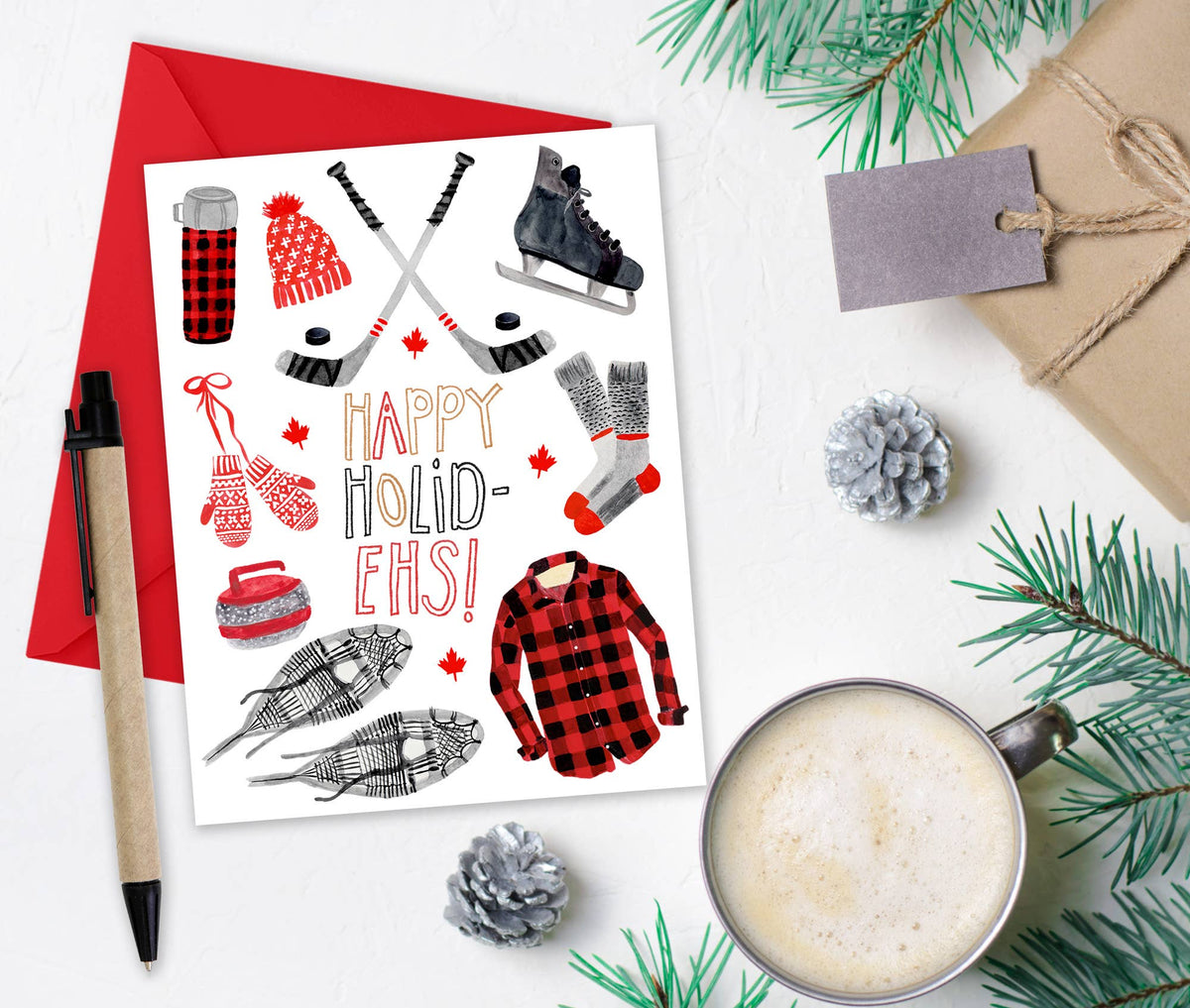 Bright Limelight Studio - Happy Holid-EHS! Winter Sports in Canada Card - Green Ash Decor