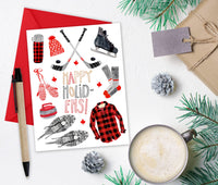 Bright Limelight Studio - Happy Holid-EHS! Winter Sports in Canada Card - Green Ash Decor