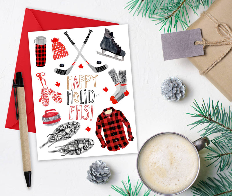 Bright Limelight Studio - Happy Holid-EHS! Winter Sports in Canada Card - Green Ash Decor