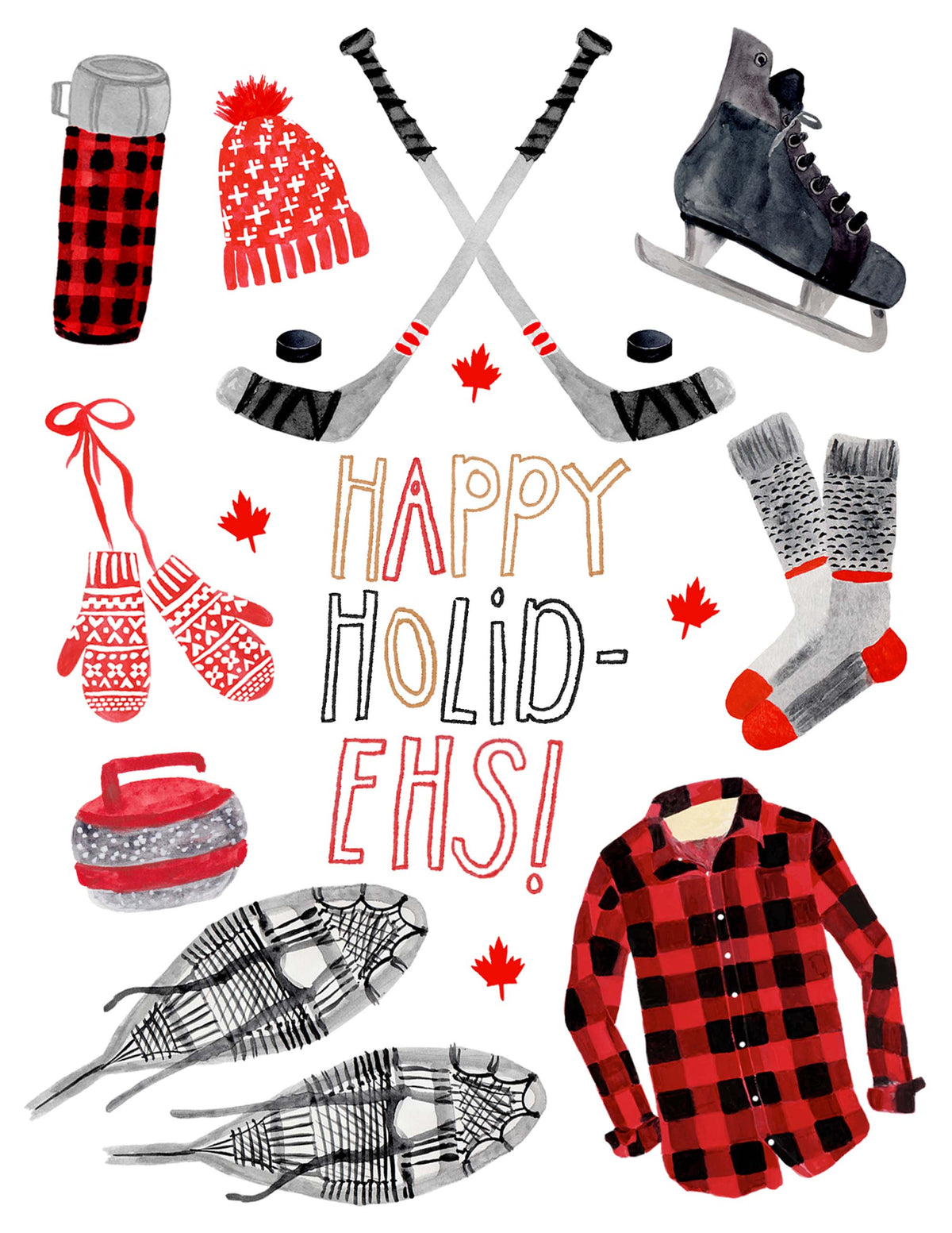 Bright Limelight Studio - Happy Holid-EHS! Winter Sports in Canada Card - Green Ash Decor