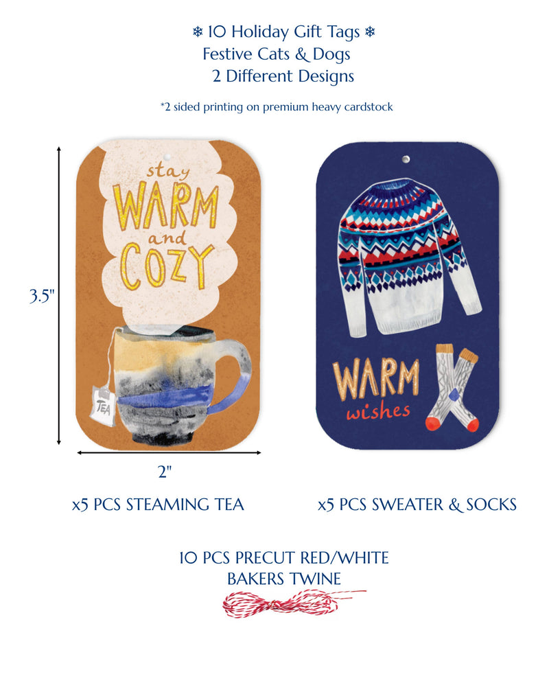 Bright Limelight Studio - Warm & Cozy Gift Tags | Set of 10 - Green Ash Decor