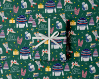 Bright Limelight Studio - Winter Clothing Gift Wrap Sheets | Rolled Sets of 3 - Green Ash Decor