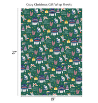 Bright Limelight Studio - Winter Clothing Gift Wrap Sheets | Rolled Sets of 3 - Green Ash Decor