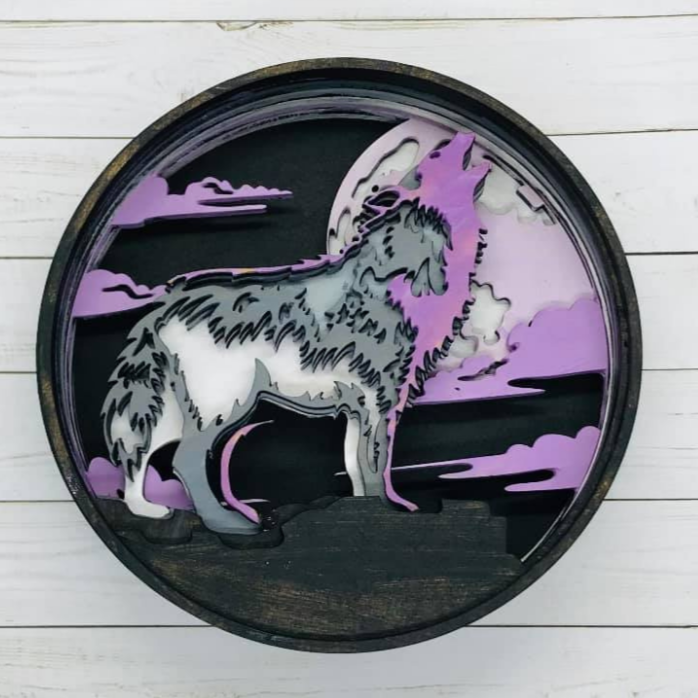 Our Little Makery - Wolf Shadow Box Kit