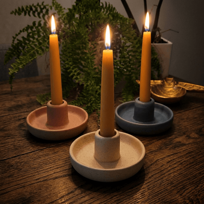 Eastvan bees - Hand-dipped beeswax taper Candles- 8"/9"/10"/11 - 1 Pair: 10" - Green Ash Decor