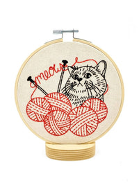Hook Line & Tinker Canada - Kitten with Knitting Complete Embroidery Kit